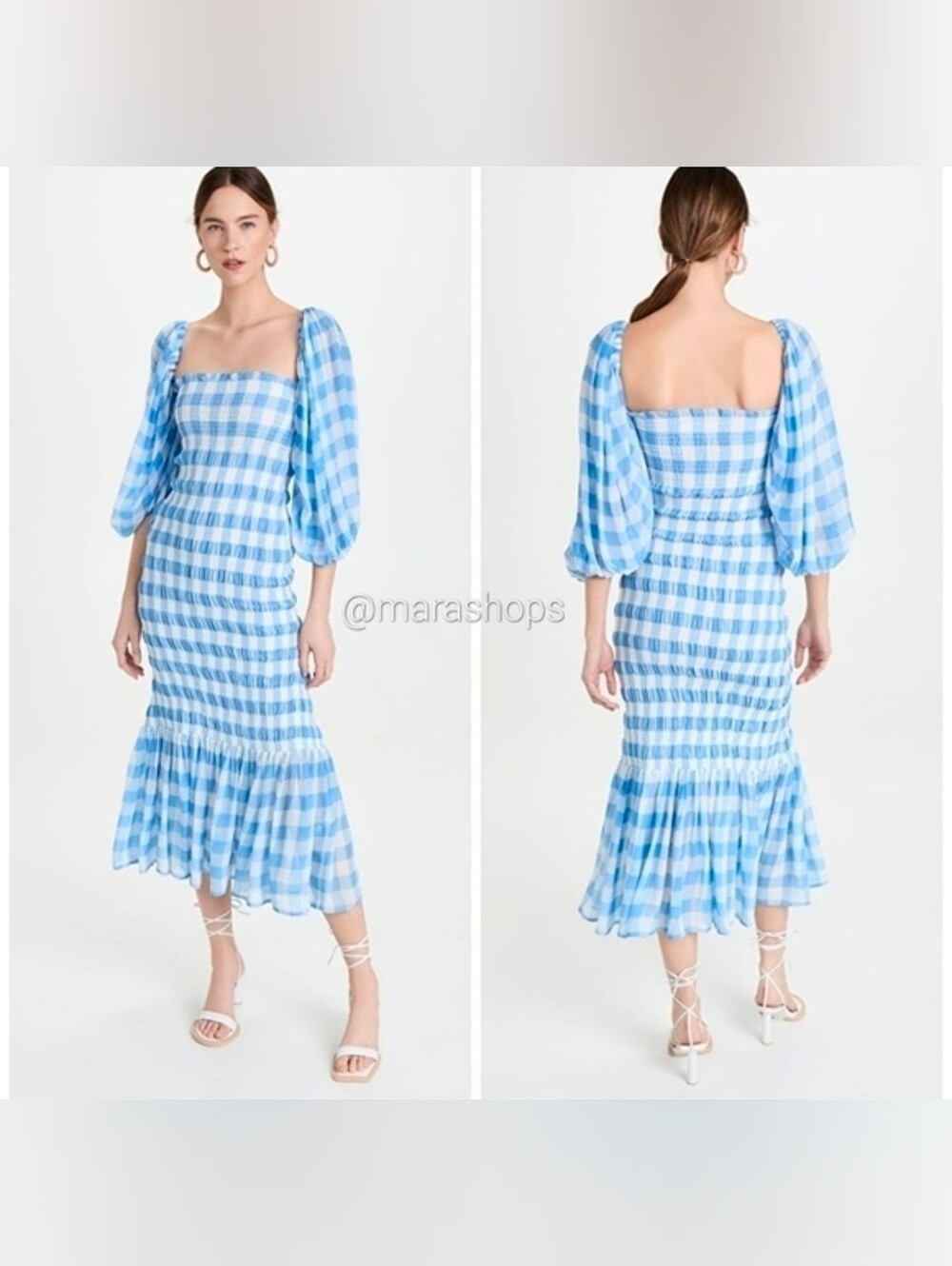 Sundress Pepita Gingham Smocked Dress